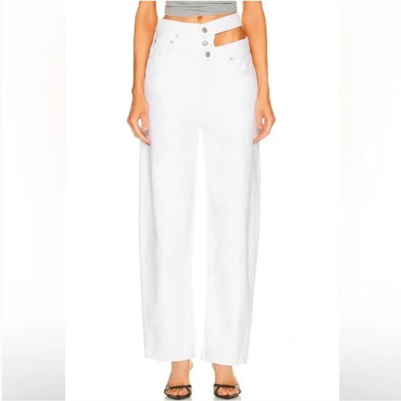 NEW $248 AGOLDE Broken Waistband Jean in Milkshake White | 27 - Picture 2 of 11